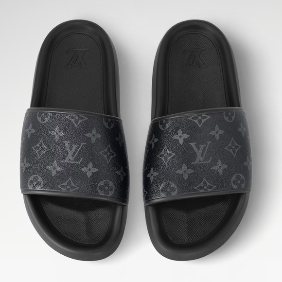Louis Vuitton Black Monogram Women or Men Slides - Picture 1 of 1